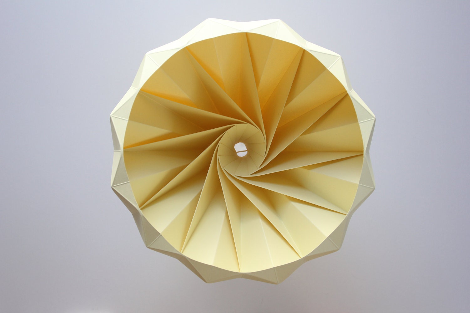 Chestnut paper origami lampshade Canary Yellow