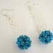 Turquoise ball earrings - blue howlite, sterling silver chain