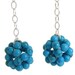 Turquoise ball earrings - blue howlite, sterling silver chain
