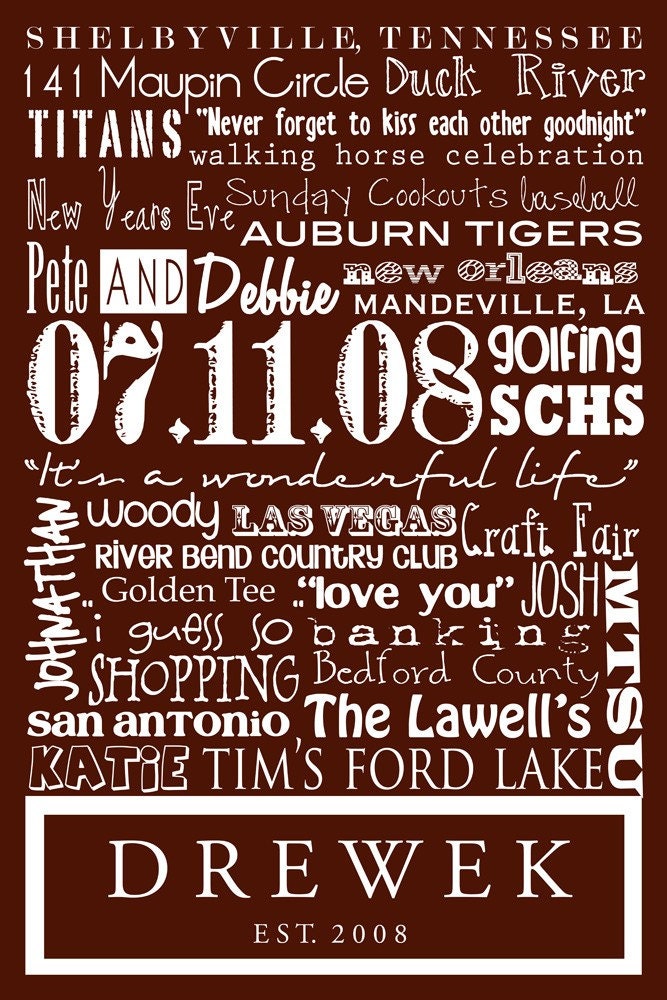 16x20 Mounted Custom Family Print (The Story of Us)