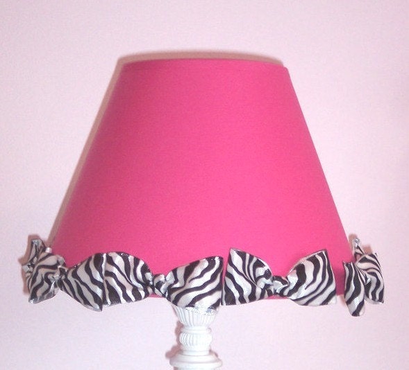 Zebra Lamp Shades on Hot Pink Lamp Shade With Zebra Ribbon Bows By Caitykatcreations
