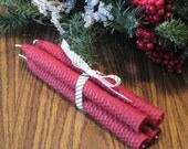 Elegant Red Beeswax Candles