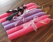 Pink/Lavender Beeswax Candles