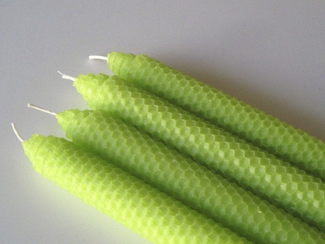 Lime Green Beeswax Candles