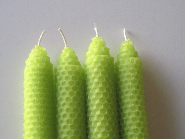 Lime Green Beeswax Candles