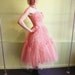50s pink tulle Prom Dress 1950s full skirt ruffle Party Dress size S XS