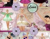 INSTANT DOWNLOAD Ballerina Fairies & Butterflies  No:181  Printable Digital Download Clip Art Scarpbooking Card Making Gift Tags