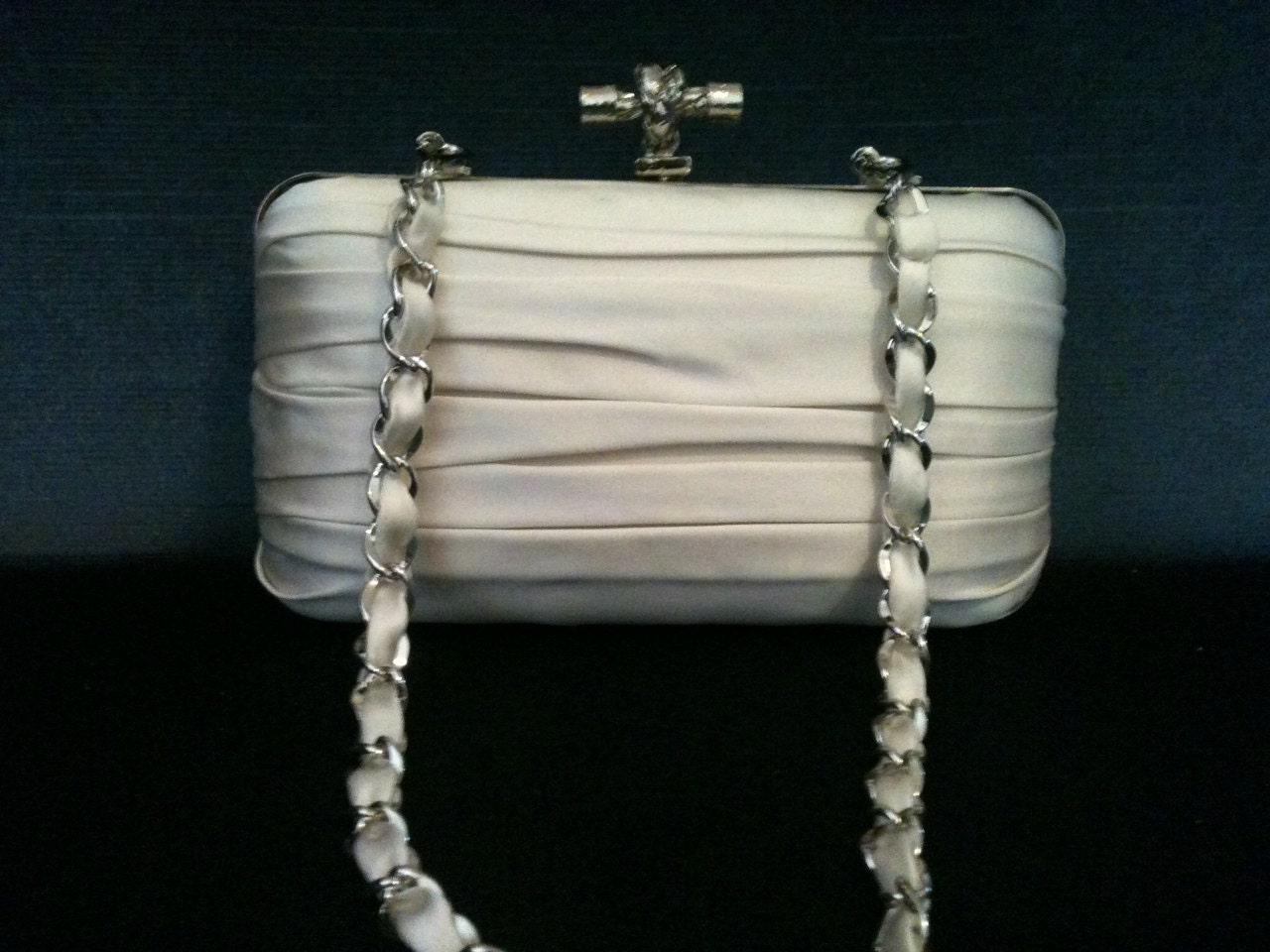 Bridal Clutch- Tie the Knot- Pleated Silk- Made to Order