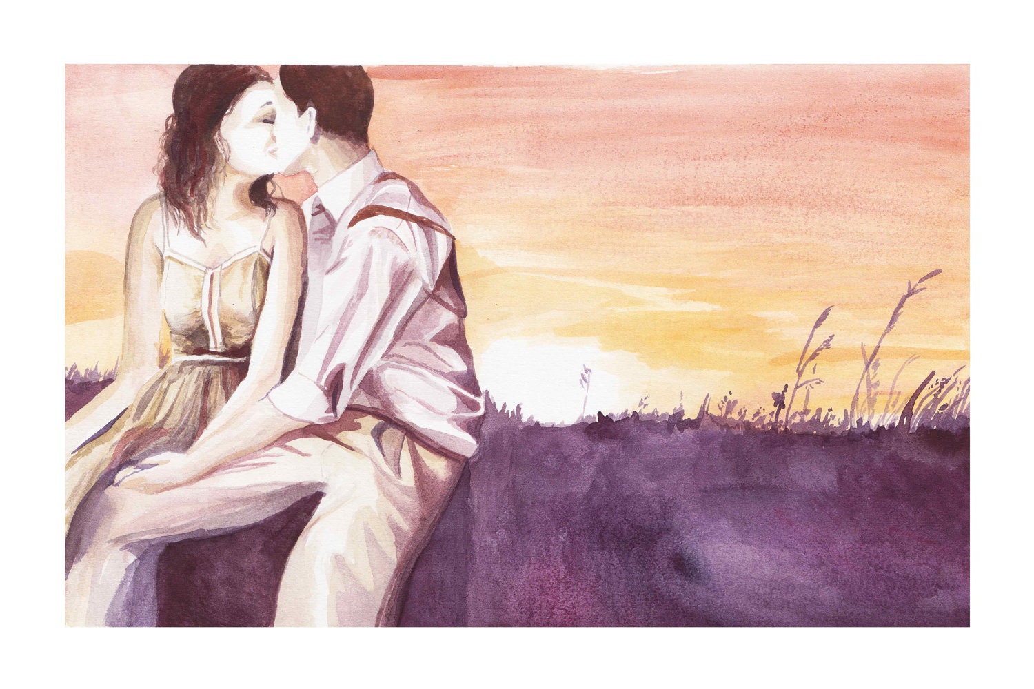Custom Watercolor Wedding Portraits