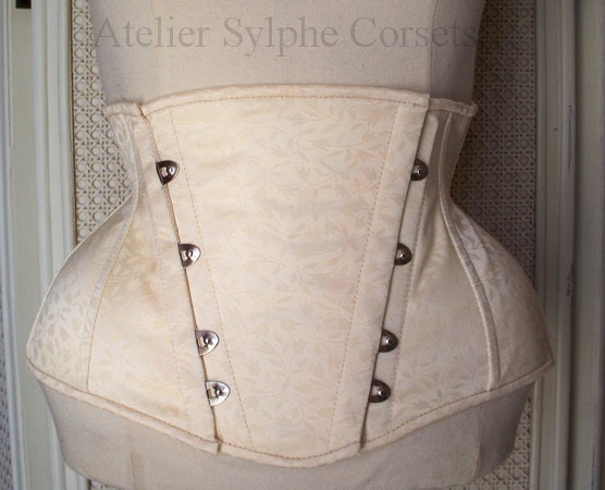 Ivory removable front pannel underbust boned corset