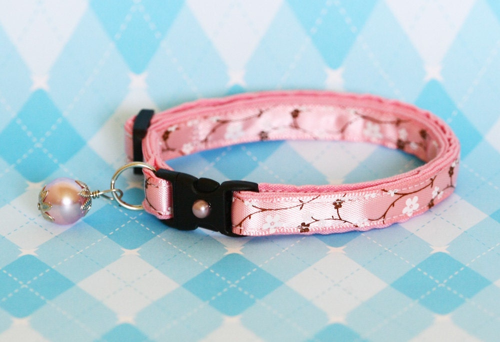 Cat Collar - Cherry Blossom Pink  - Large Size Collar