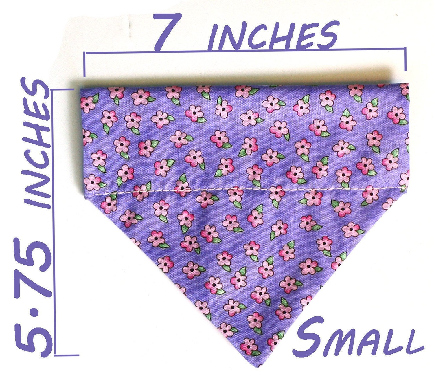 Small Pet Bandana - Purple Flowers - Free Shipping