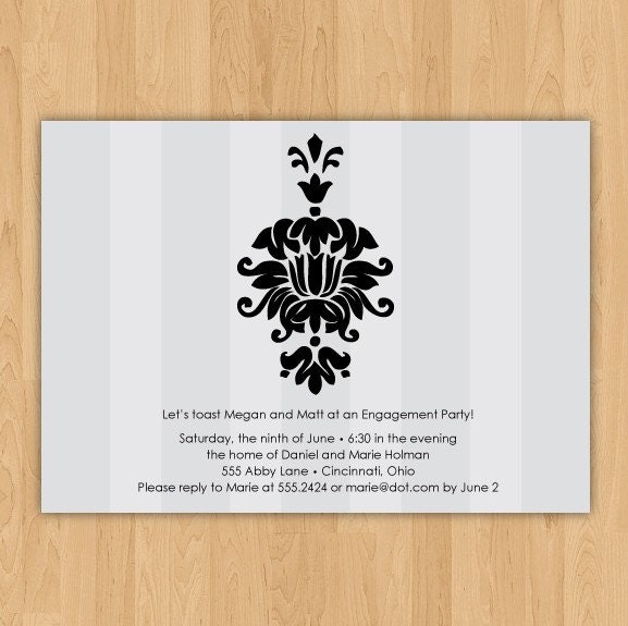 Damask Party Invitation - Simply Modern