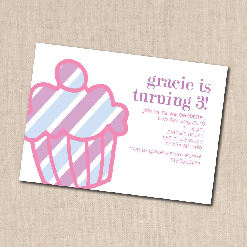 Cupcake Birthday Party Invitation