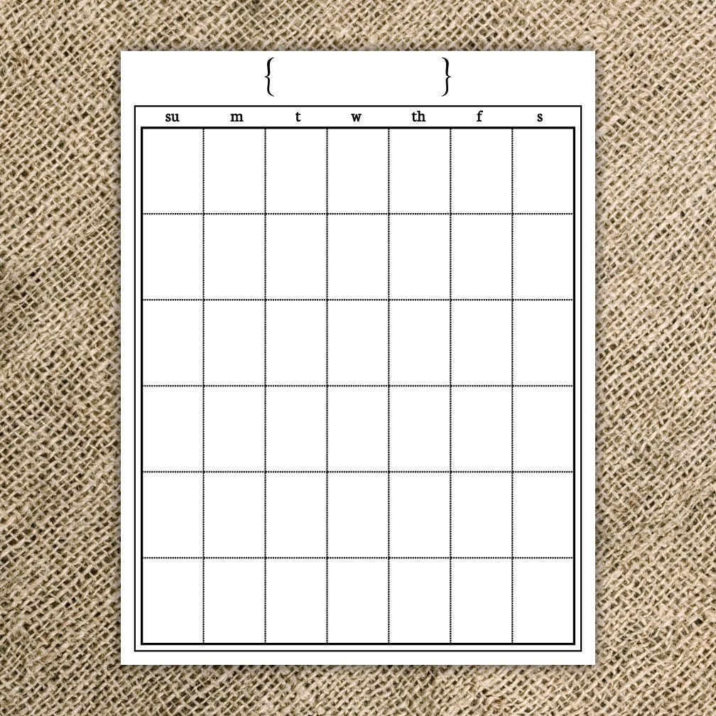 Calendar - Printable Blank