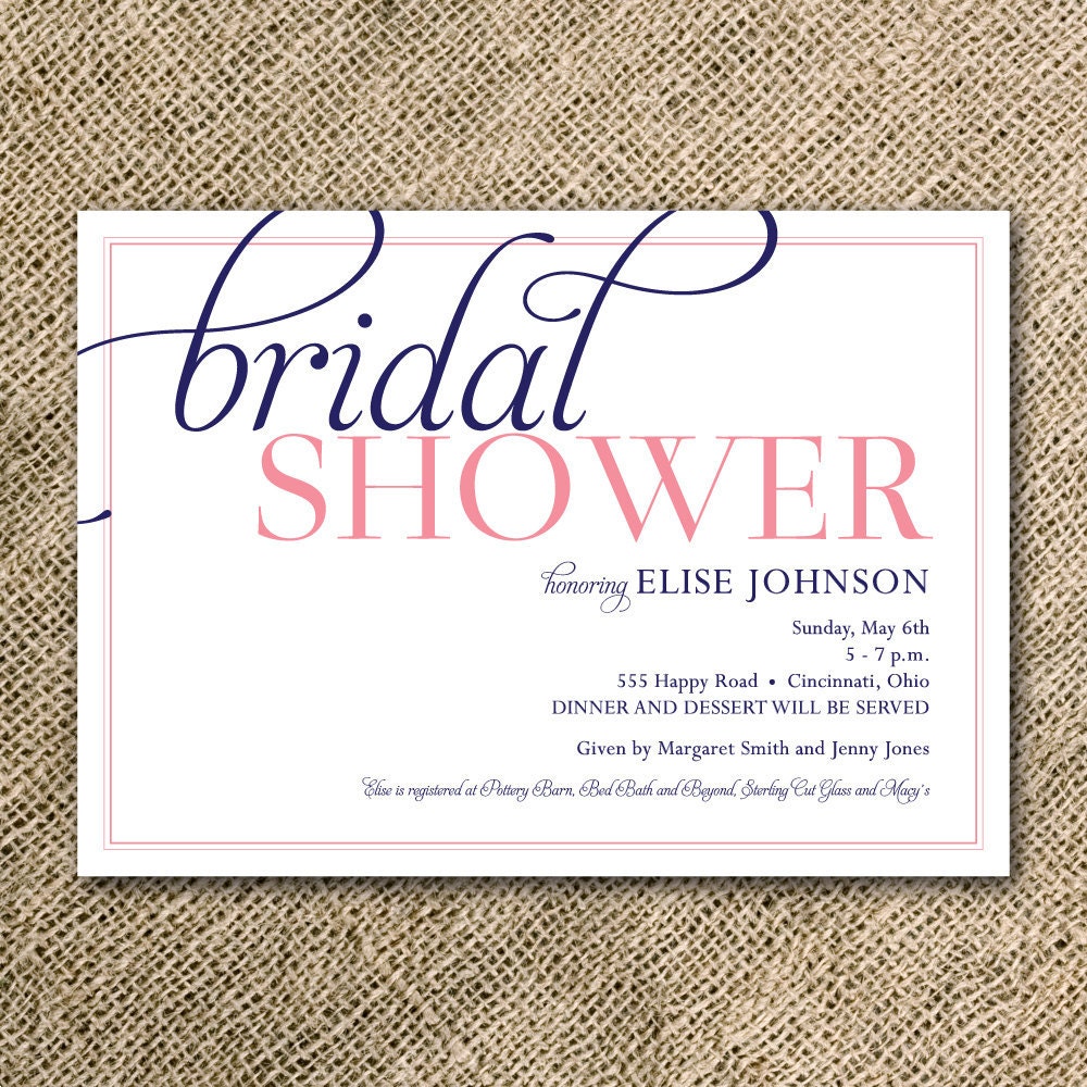 Bridal Shower Invitation - Simple Modern Script