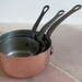 SALE 3 French Vintage Copper Pans