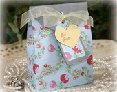 Birthday Gift Box Set with Matching Tag- FREE Shipping - Beautiful Blue Birthday, Wedding or Party Gift Bag Wrap, by handmadewithlove13
