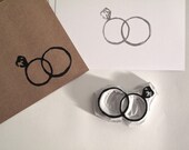 Wedding Rings Stamp - Hand-carved Rubber Stamp