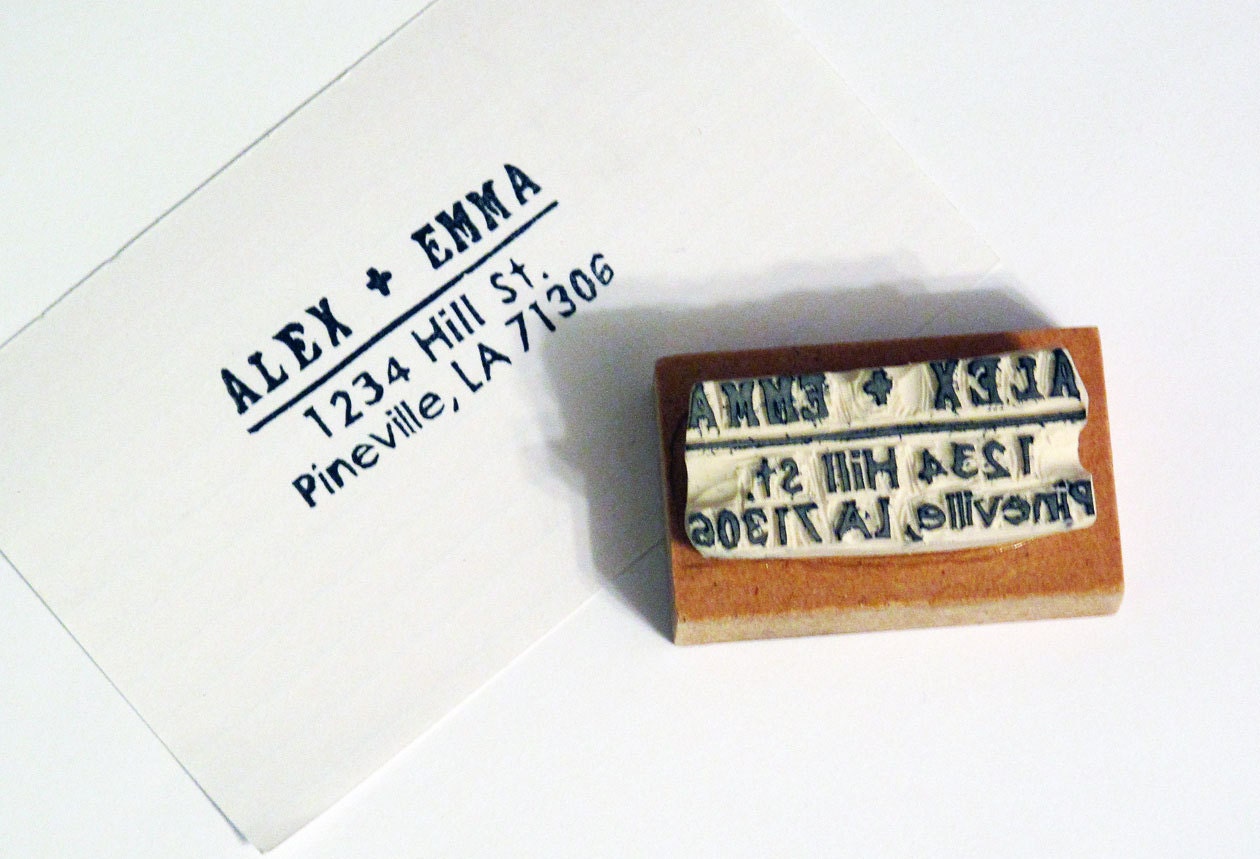 Personalized Address Stamp, Rectangle, Rubber Stamp
