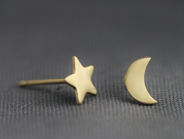 14kg Moon Star Earrings