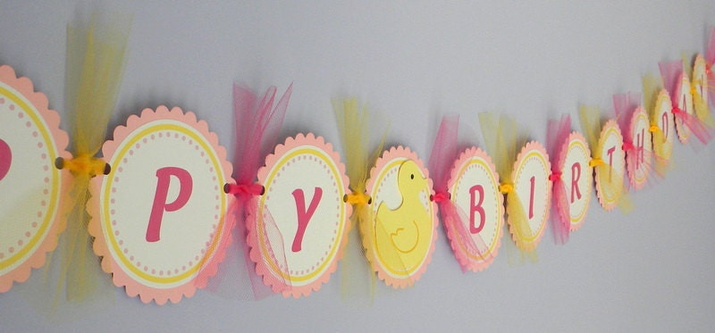 handmade DUCK happy birthday party banner Il_170x135