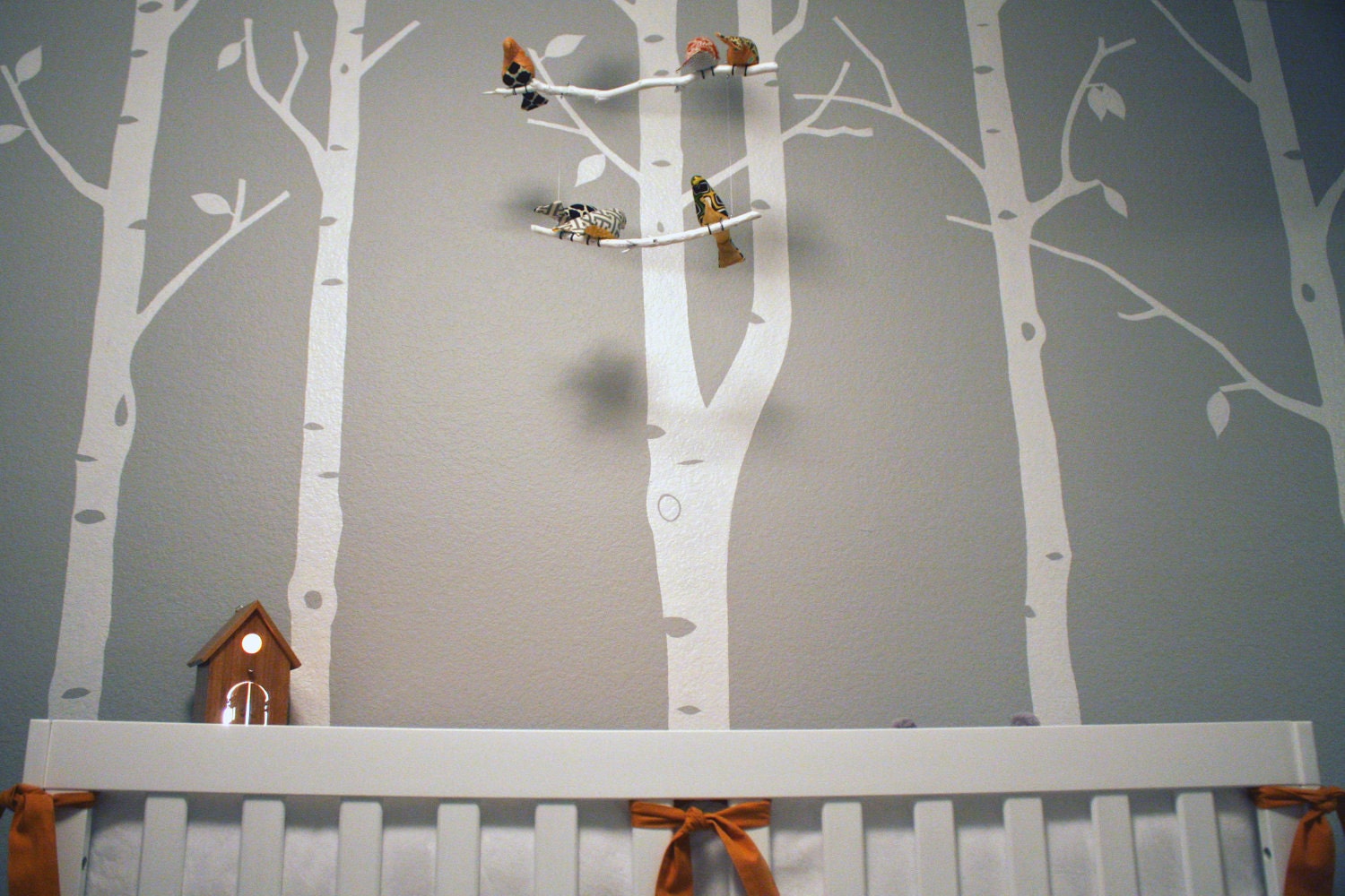Peek-a-Boo Modern Birdhouse Lamp for Baby Nursery