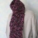 Winter scarf, handknit, black, plum, item BV12