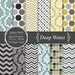 Instant Download Deep Water Digital Paper Kit // 12x12 inch jpg sheets N140 CU