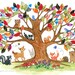Tree of Life - Woodland Creatures - Nursery Wall Art print 11x14