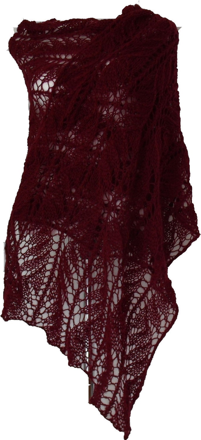 Burgundy Beauty ellegant  exclusive lacy angora stole scarf 4 seasons OOAK - MyLaceSpace