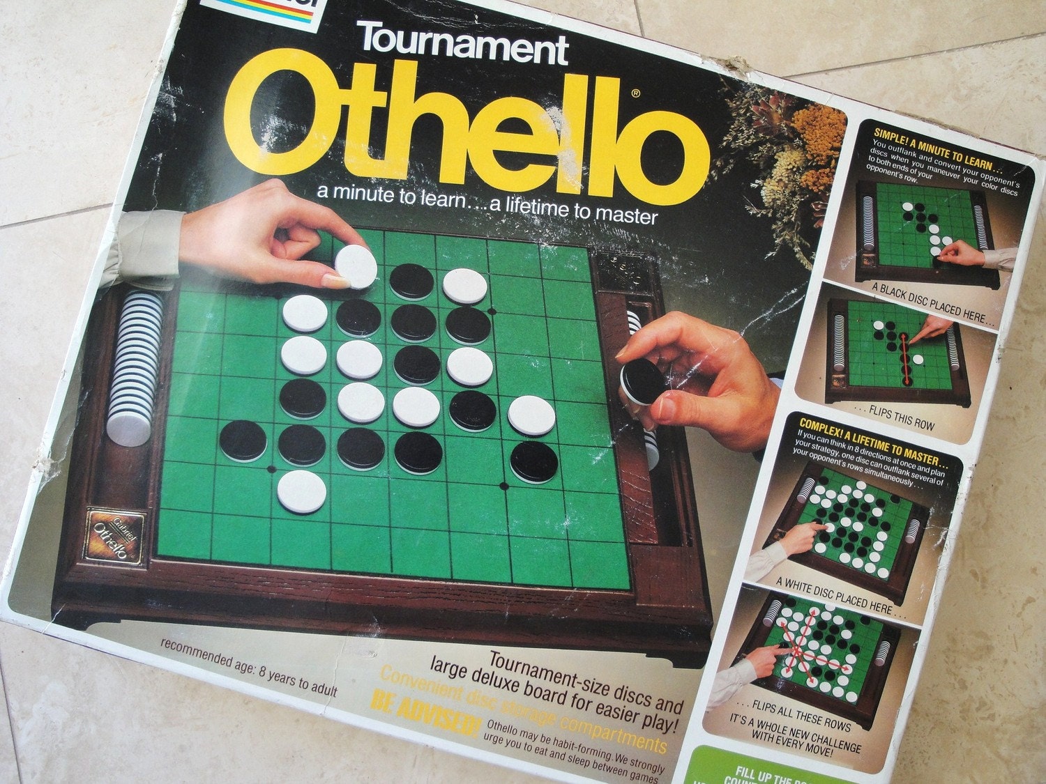 Vintage Othello Board Game Toy, Tournament Edition, Gabriel