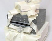 Wedding Card Box with pearls and brooch as featured in "201 Bride Magazine" Wishing Well, money holder, card box
