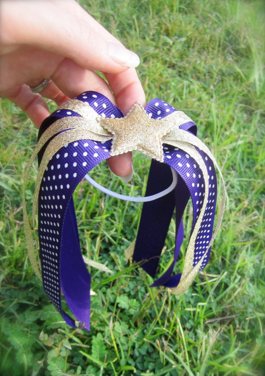 Ponytail Streamer Pony-O, Purple & Gold Star