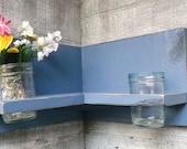 Shabby Chic Corner Shelf, Distressed wood shelf,  Catch all shelf, Your choice of color, Free shipping in USA