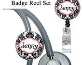 Badge Reel and Stethoscope ID Tag Set Personalized with Your Name