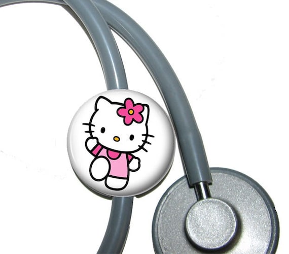 Stethoscope ID Tag Hello Kitty by abbyloutwo on Etsy