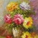 ORIGINAL Oil Painting Flower Burst 23 x 30 Palette Knife Colorful Flowers Pink Yellow Textured Romantic Floral Vase ART by Marchella