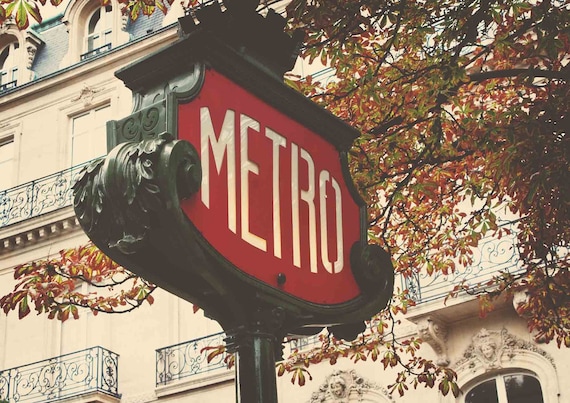 Paris Metro Sign, Paris, France 8x10 Print- Travel Photography