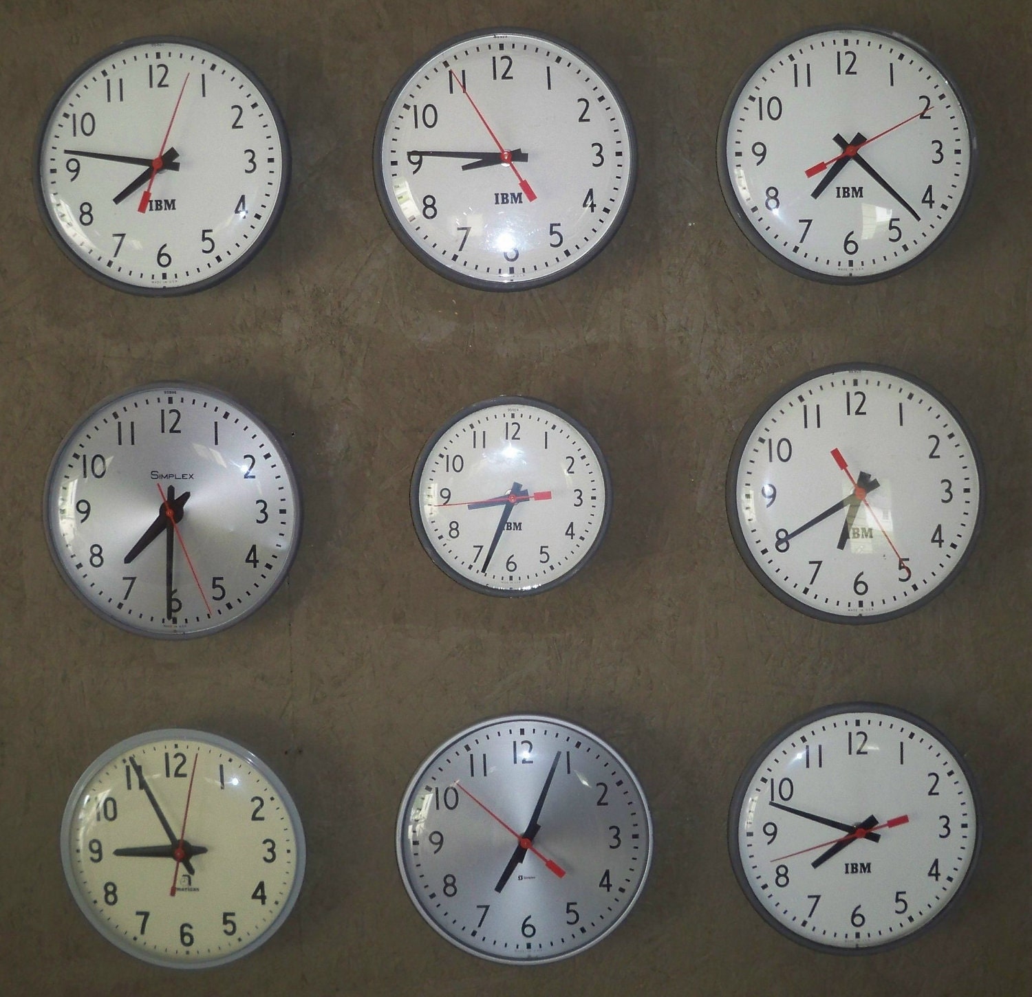 Vintage 1960s School Wall Clock - Purchase Is For ONE Clock - Four (4) available - Industrial Office Design
