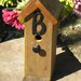 B is for Birds, Birdhouse, Wren House, Natural & Rustic, Hanging or Tabletop, All Reclaimed Materials