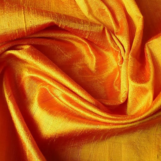 Saffron 100 Percent Pure Silk Dupioni Fabric by FabricMart on Etsy