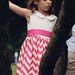 Vintage Chevron Isabella Dress for Girls -  Pink