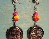 Mikes Hard Lemonade 10th Anniversary Beer Bottle Cap Jewelry Earrings