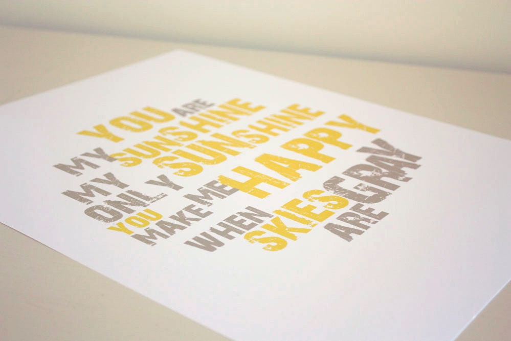 11x14 You Are My Sunshine print