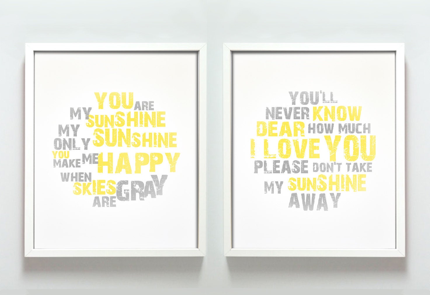 8x10 You Are My Sunshine print set