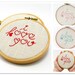 Custom color Cross stitch in wooden hoop I love you