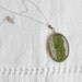 Textile necklace with green lace in vintage style - gift for her