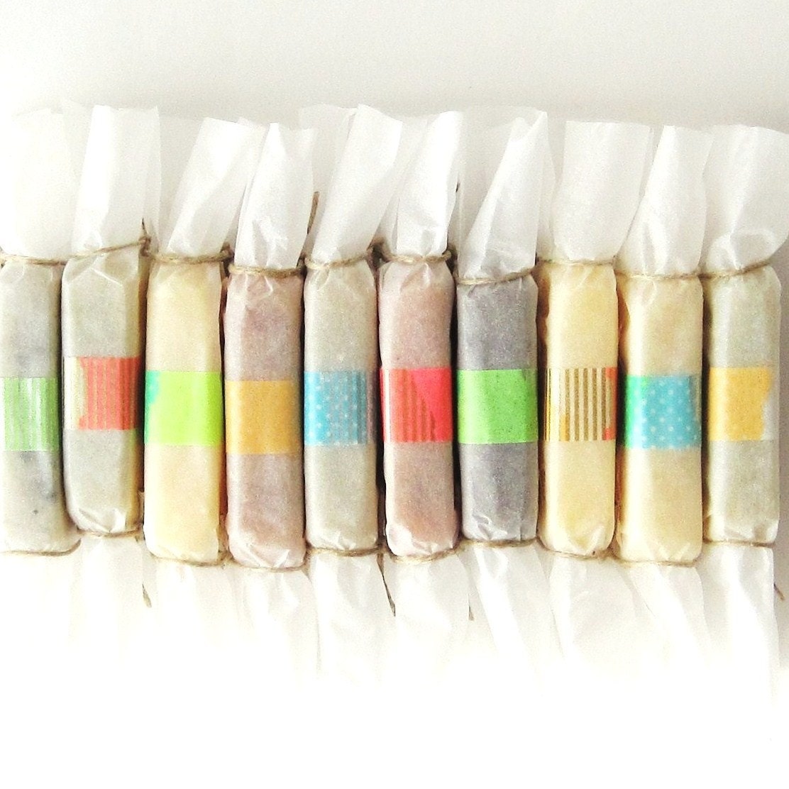 Neon Edition - 25 Vegan Soap Favors - Handmade Cold Process Soap - Individually Wrapped Soap Favors