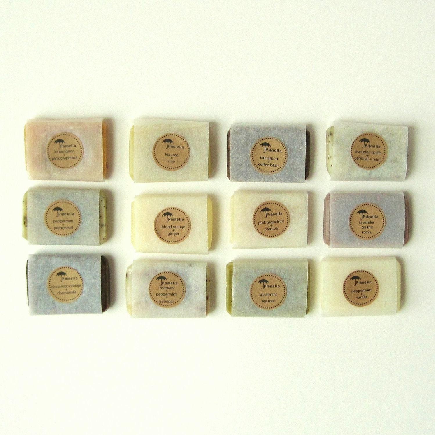 Some of Each Please - Set of 12 Vegan Handmade Soap Samples made with Organic Ingredients
